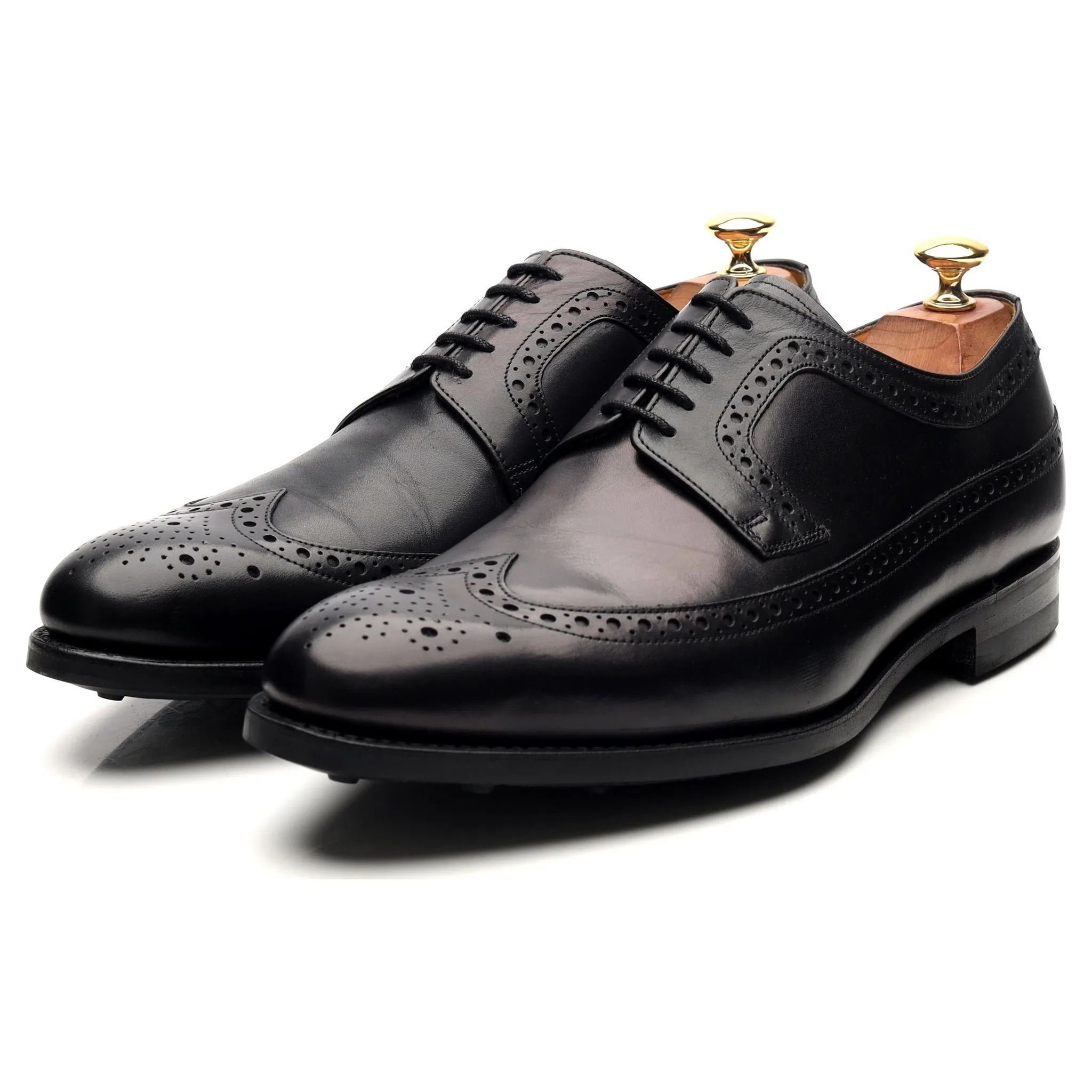 'Bath' Black Leather Derby Brogues UK 9 G