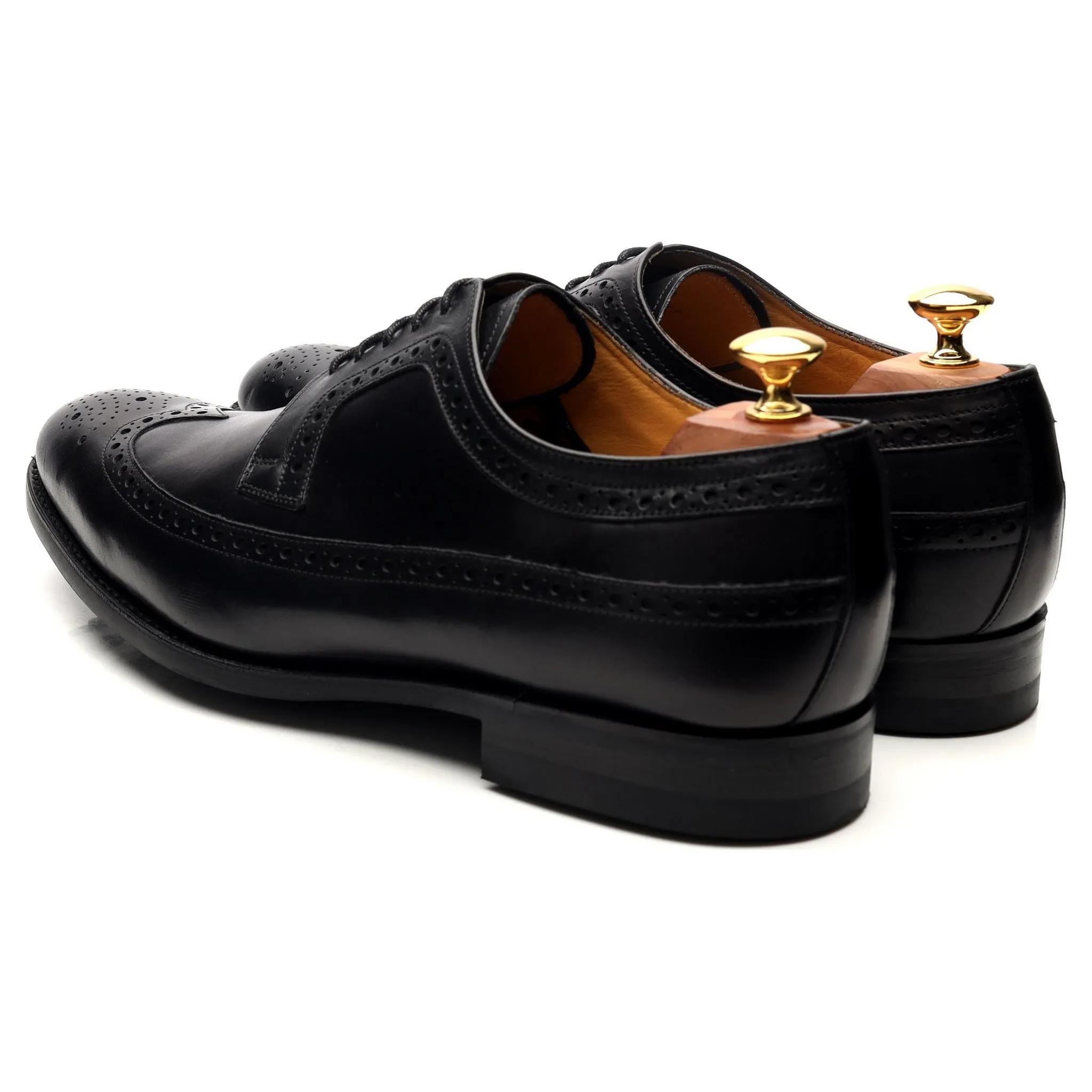 'Bath' Black Leather Derby Brogues UK 9 G