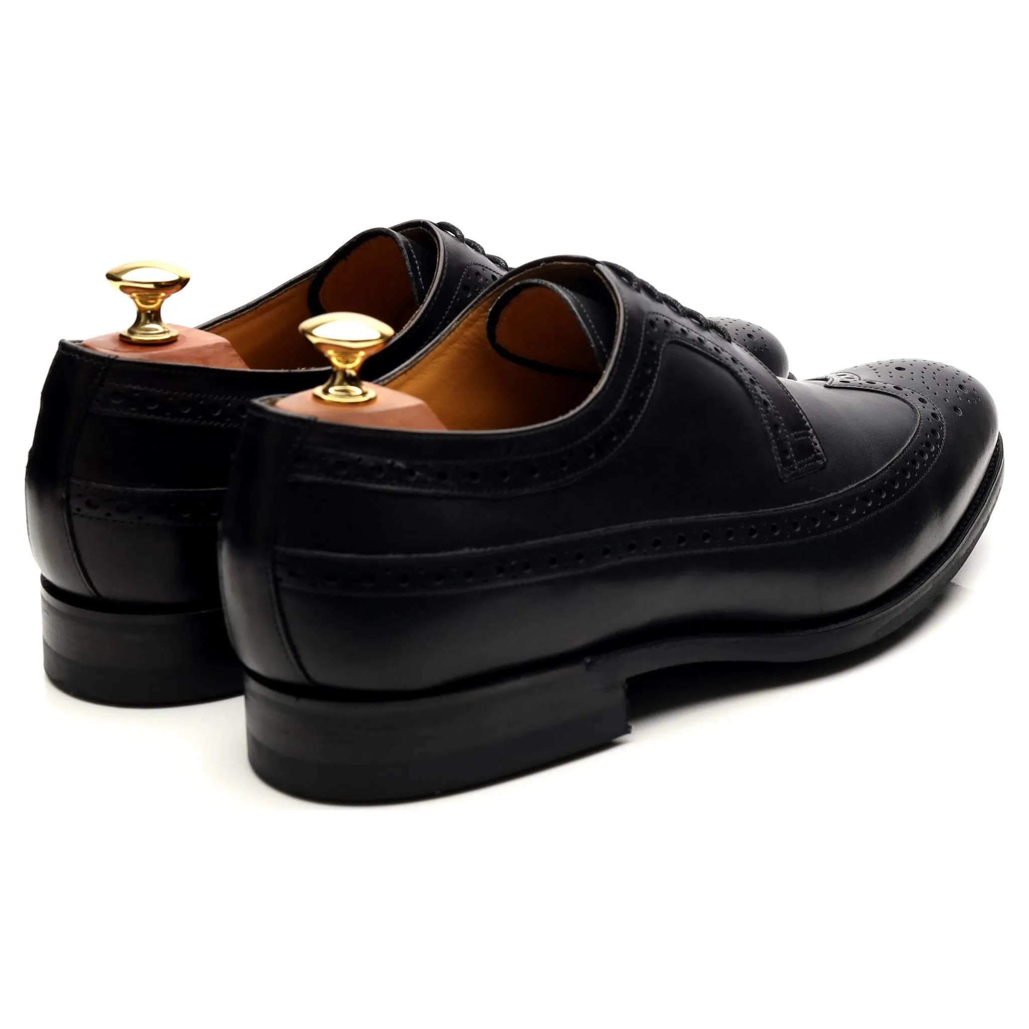 'Bath' Black Leather Derby Brogues UK 9 G