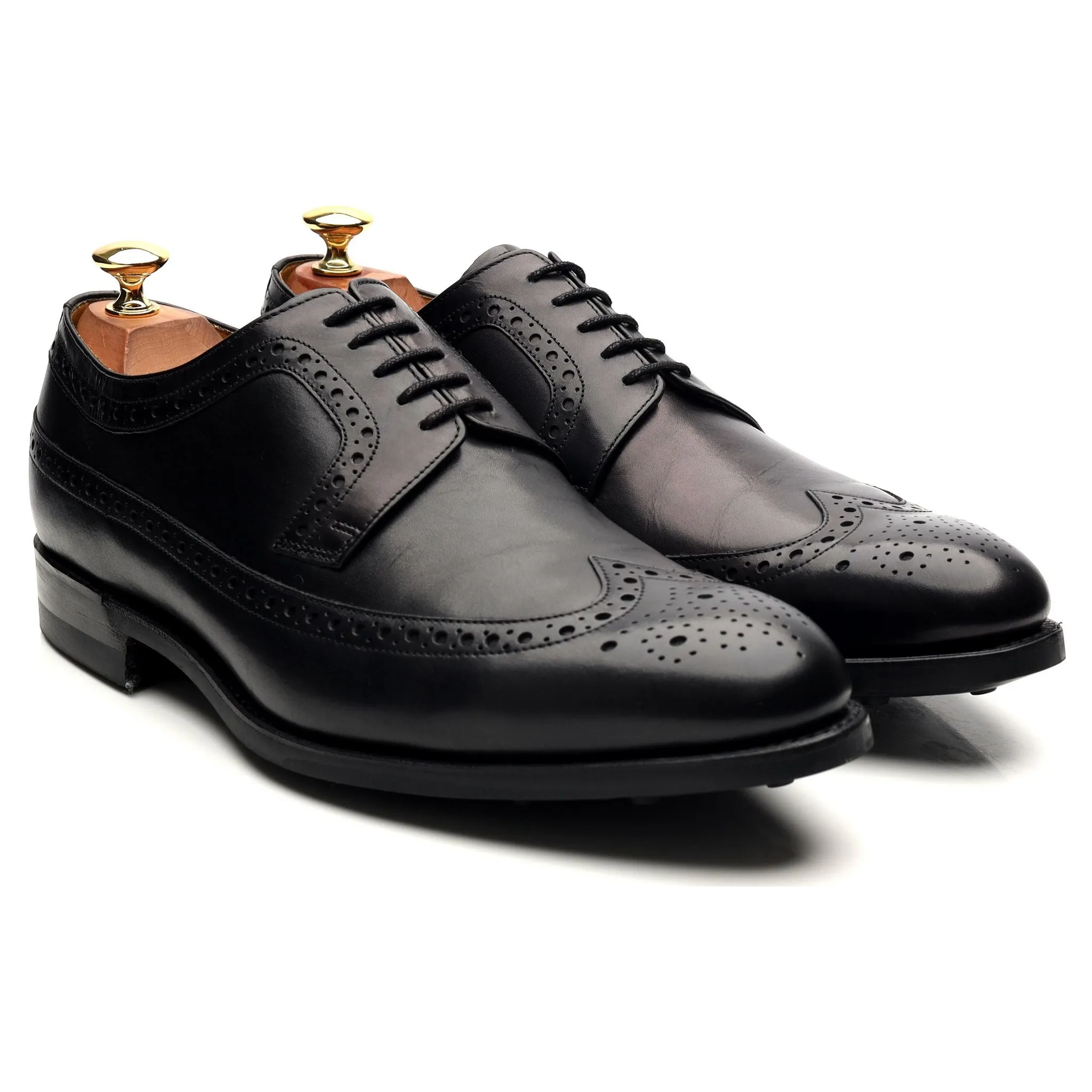 'Bath' Black Leather Derby Brogues UK 9 G