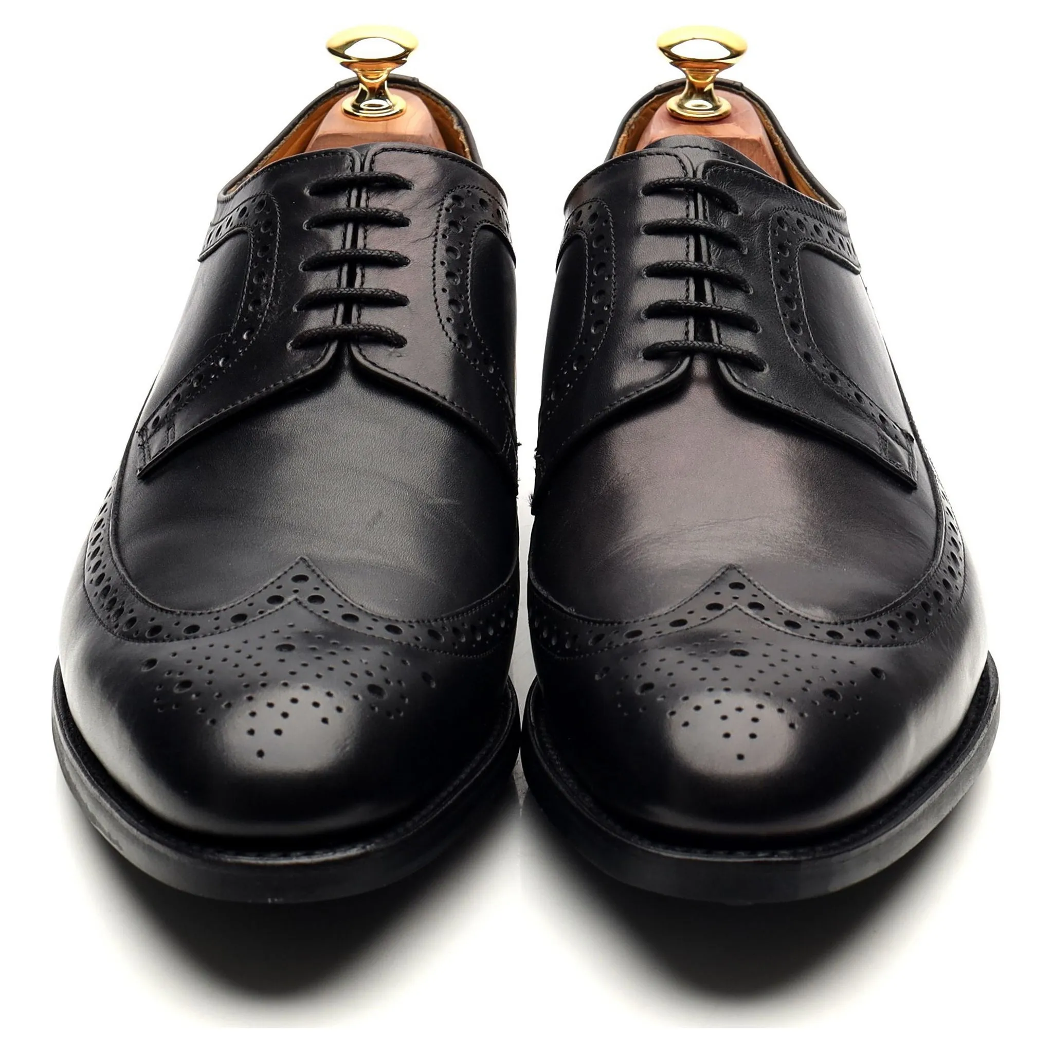 'Bath' Black Leather Derby Brogues UK 9 G