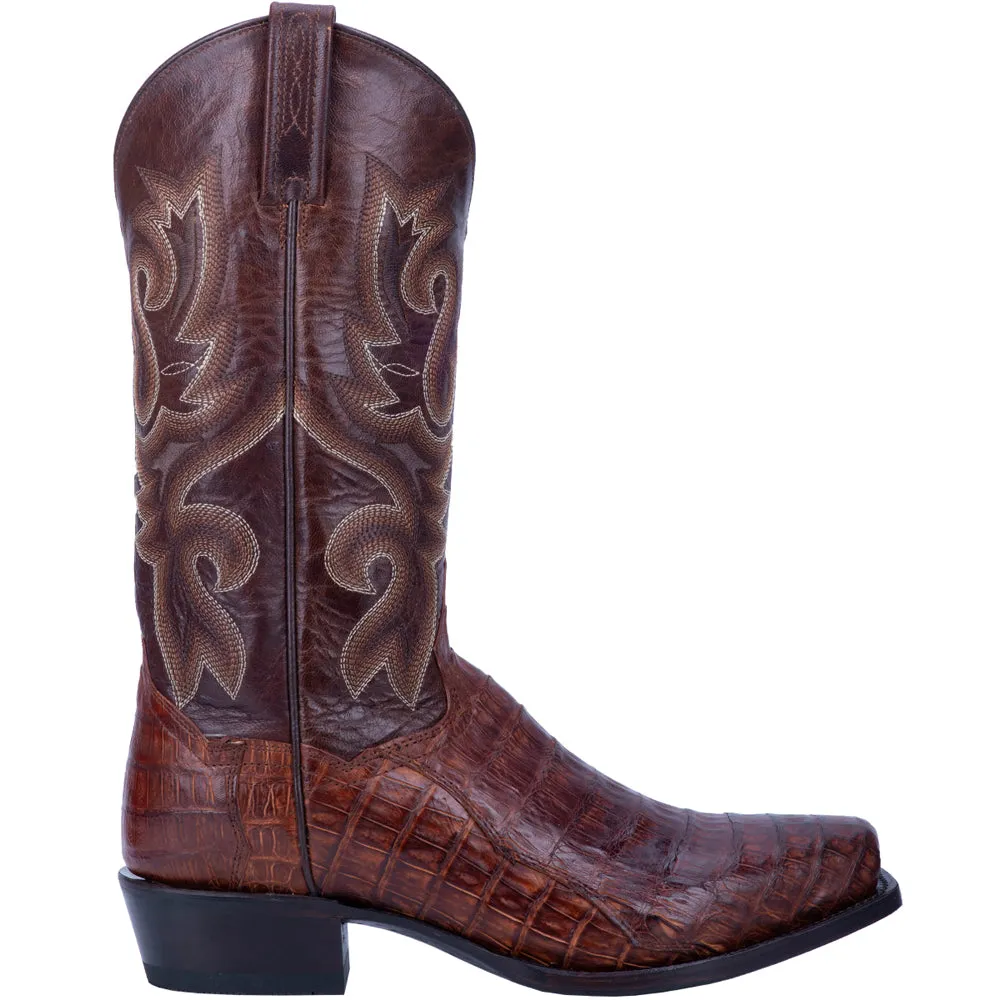 Bayou Caiman Embroidered Square Toe Cowboy Boots