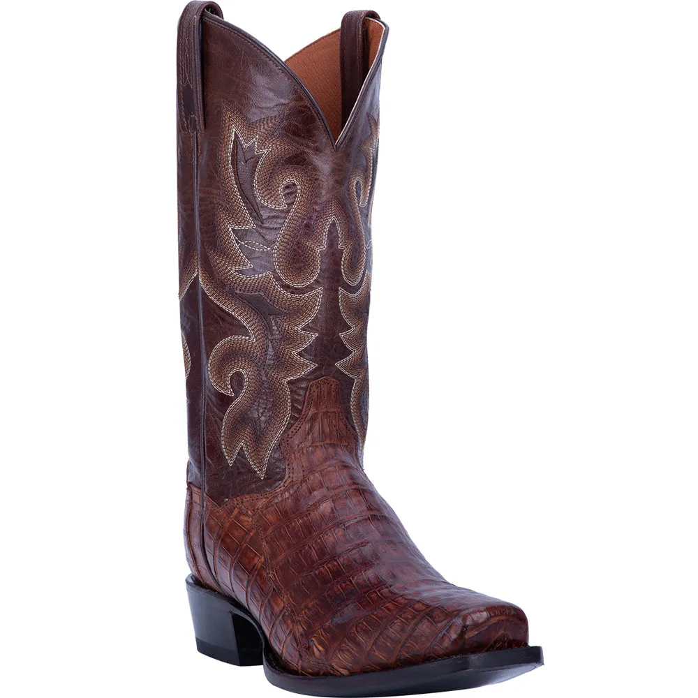 Bayou Caiman Embroidered Square Toe Cowboy Boots