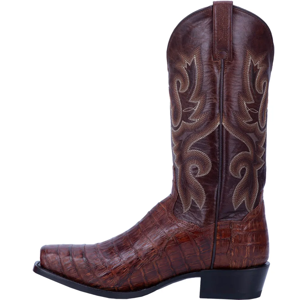 Bayou Caiman Embroidered Square Toe Cowboy Boots