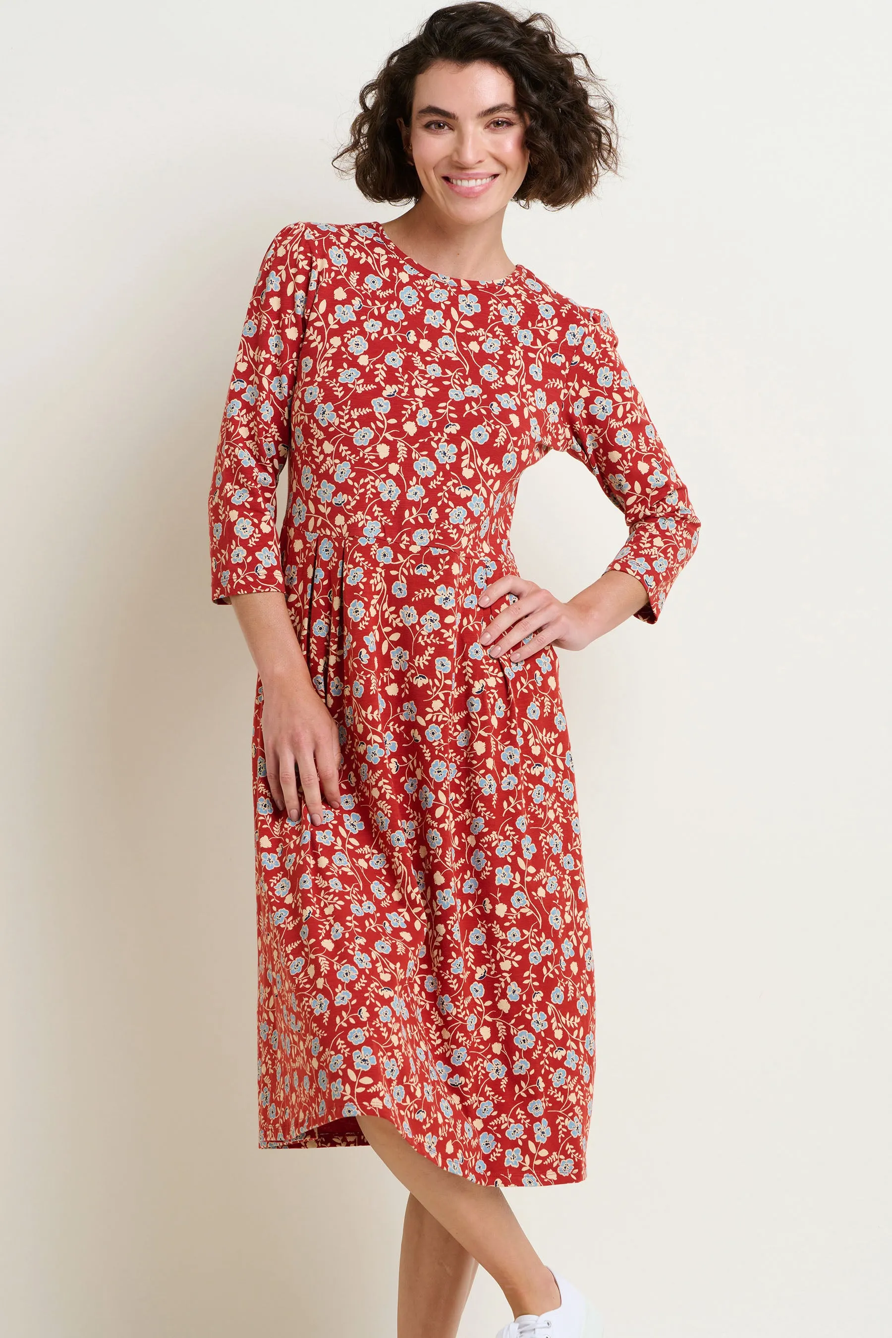 Beautiful Floral Print Midi Dress