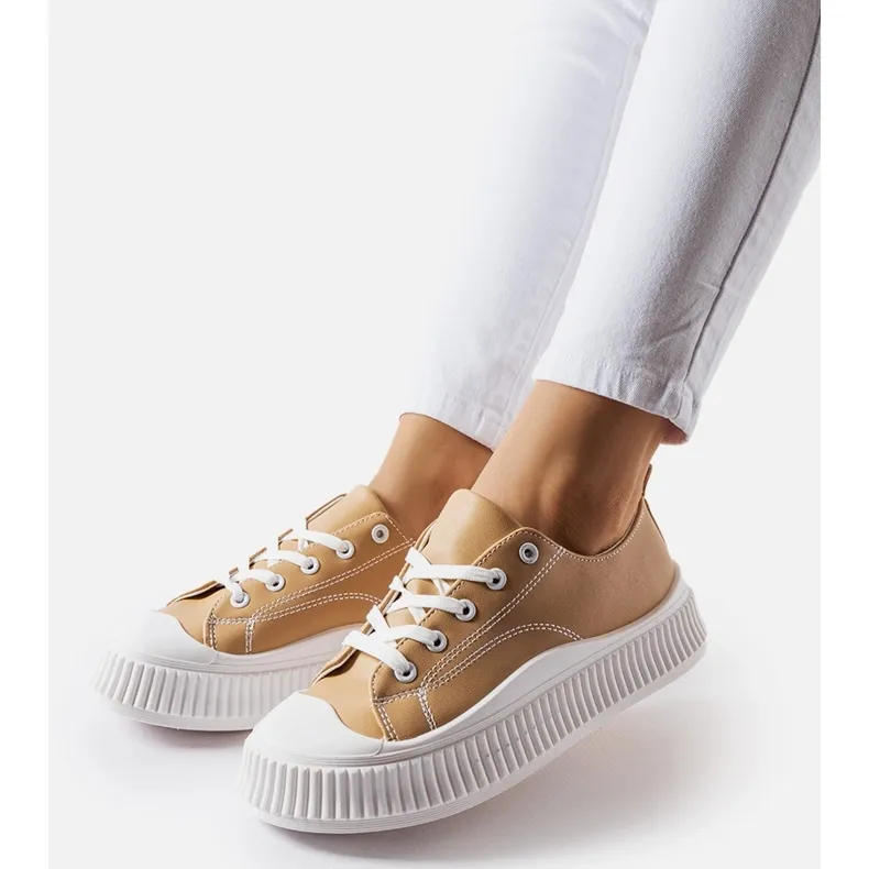 Beige Erbezzo platform sneakers