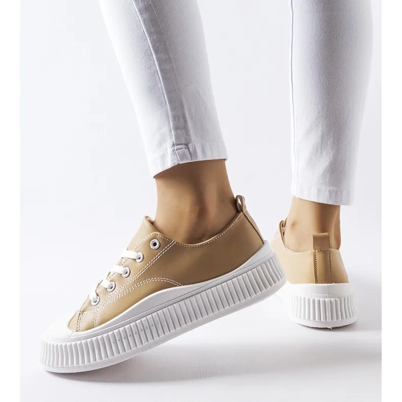 Beige Erbezzo platform sneakers