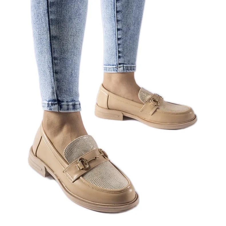 Beige Gennaro Buckle Moccasins