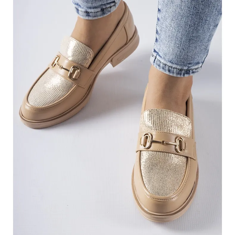 Beige Gennaro Buckle Moccasins