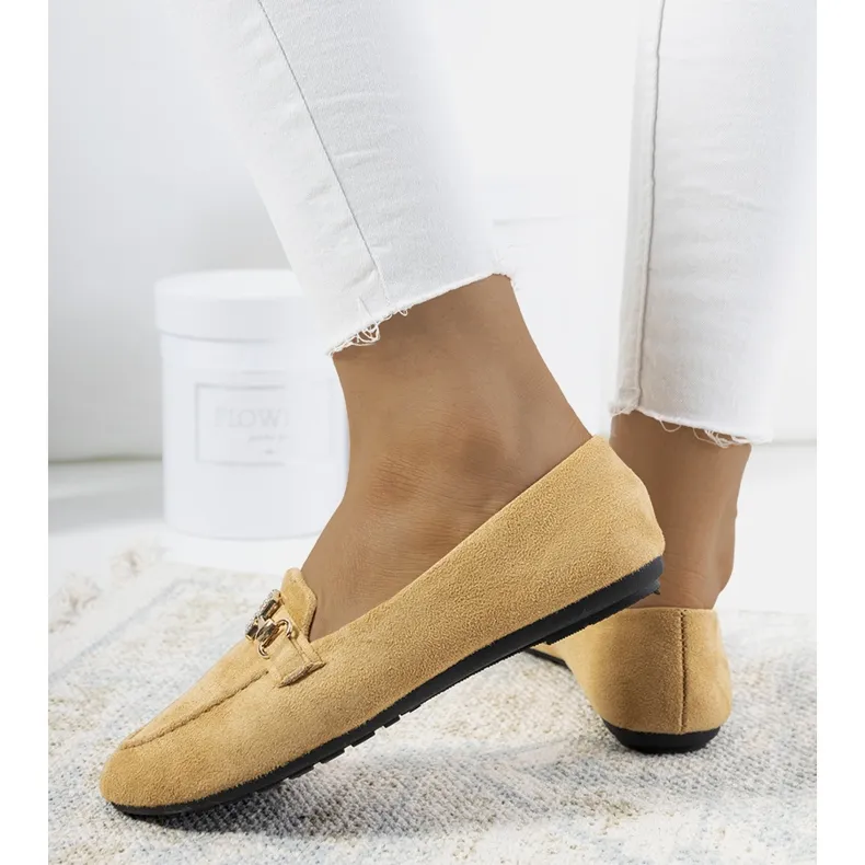 Beige Cardoso buckle moccasins