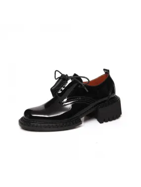 Bellini Derby thick sole patent leather lace-up shoes