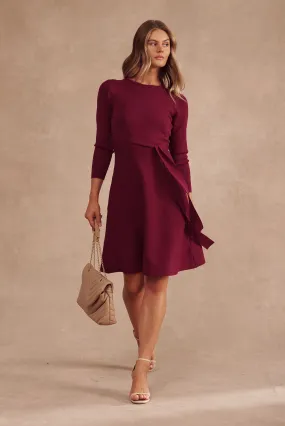 Bensaidy Midi Knit Dress In Wine