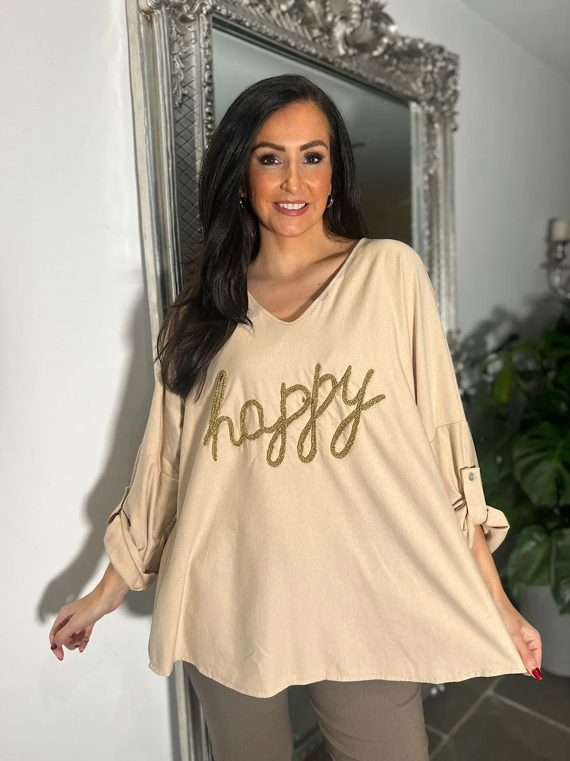 Biscuit Happy Slogan Sam Sweatshirt