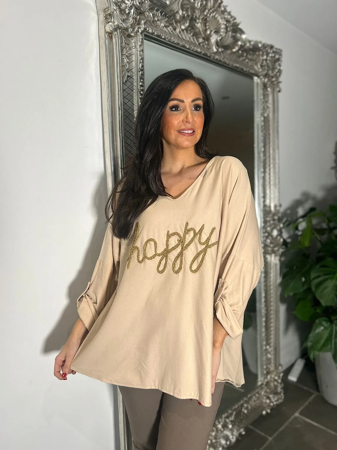 Biscuit Happy Slogan Sam Sweatshirt