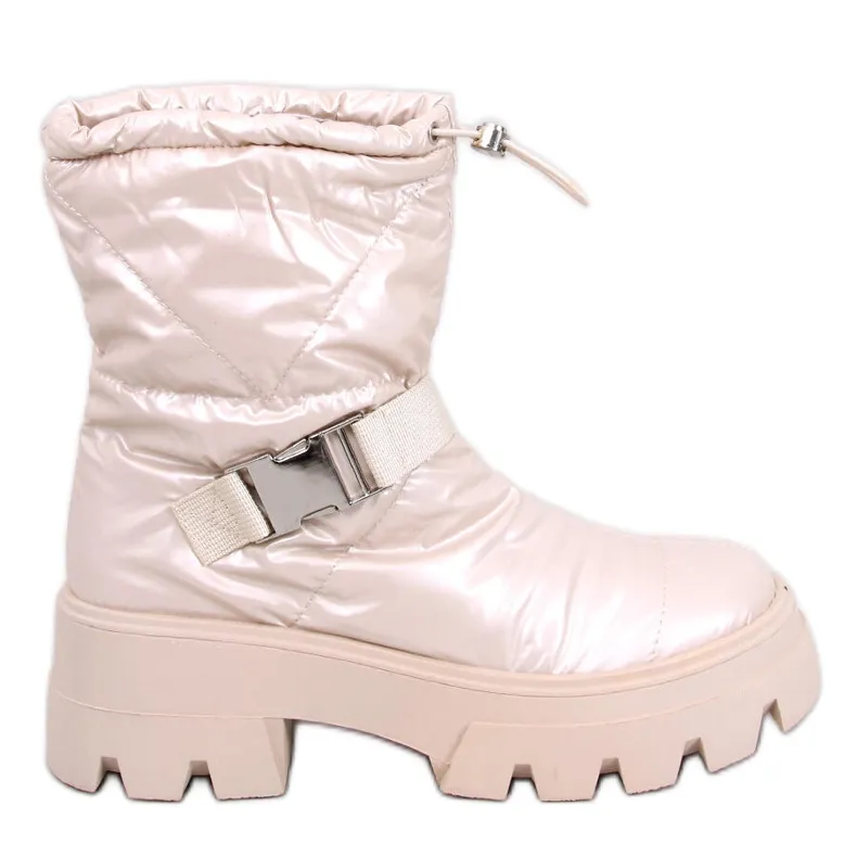 Beige Nylon Boots