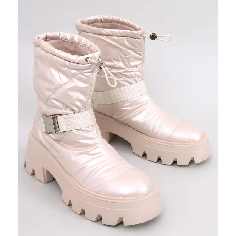 Beige Nylon Boots