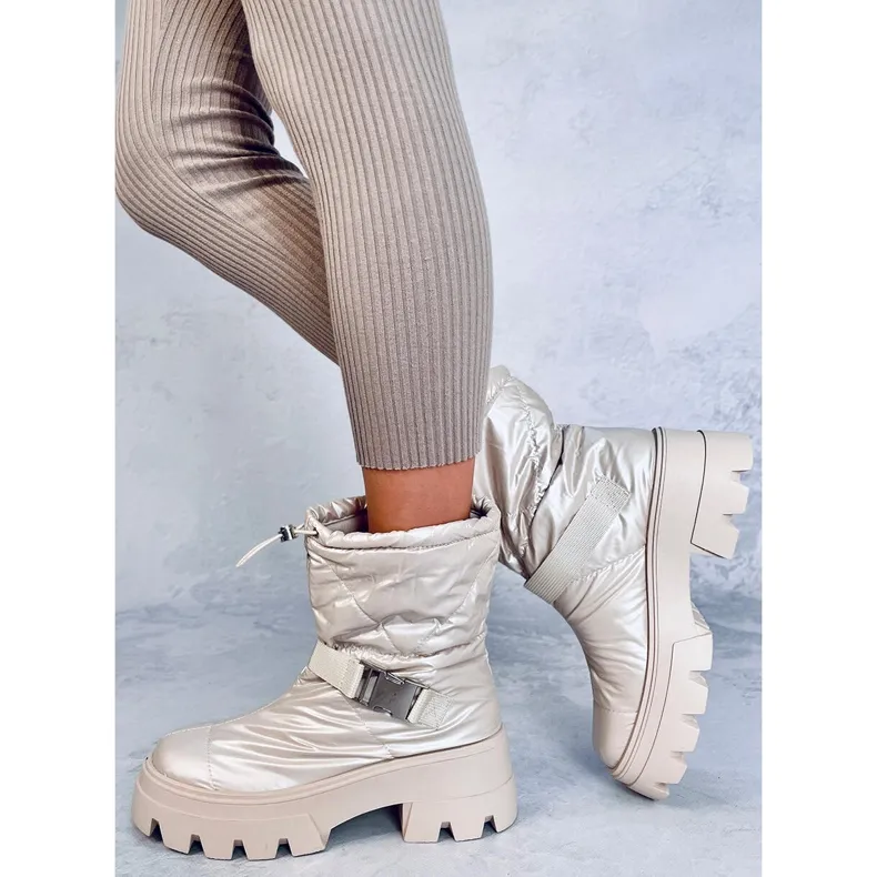 Beige Nylon Boots