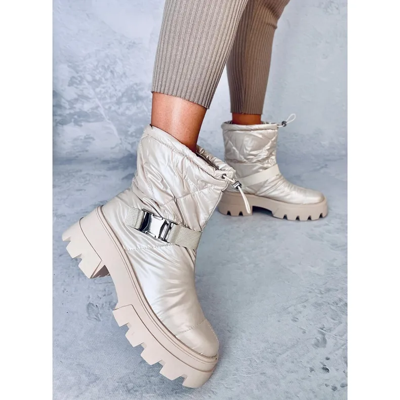 Beige Nylon Boots