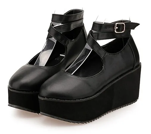 Lolita Black Wedge Platform Creepers