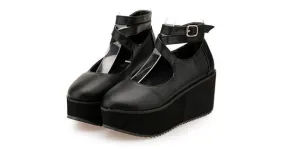 Lolita Black Wedge Platform Creepers