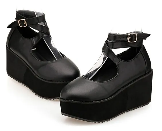 Lolita Black Wedge Platform Creepers