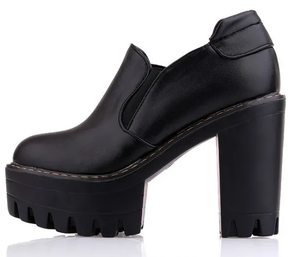 Black Gothic Chunky High Heels