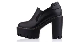 Black Gothic Chunky High Heels