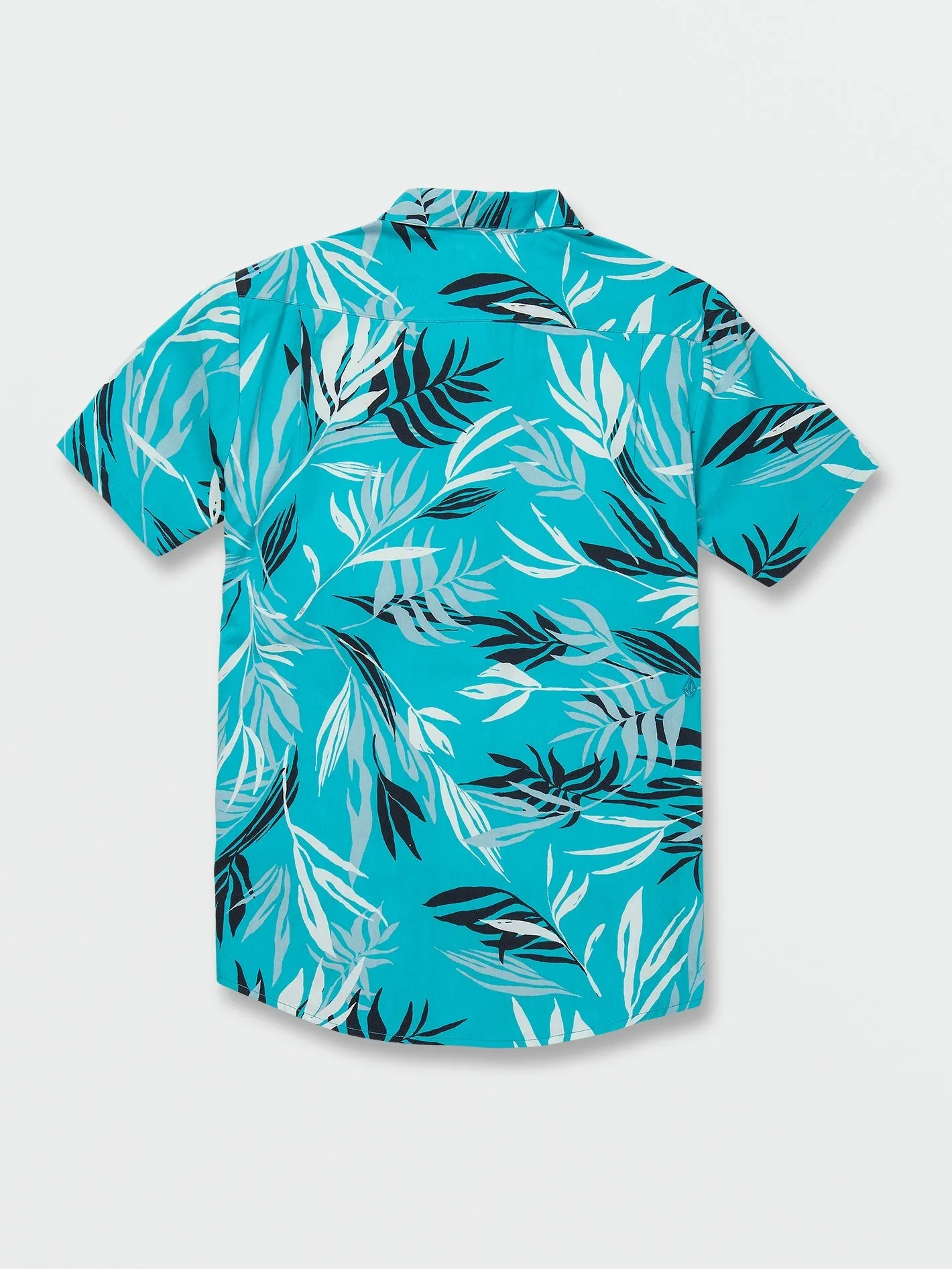 Black Leaf Print Shirt with Bleeding Sleeve