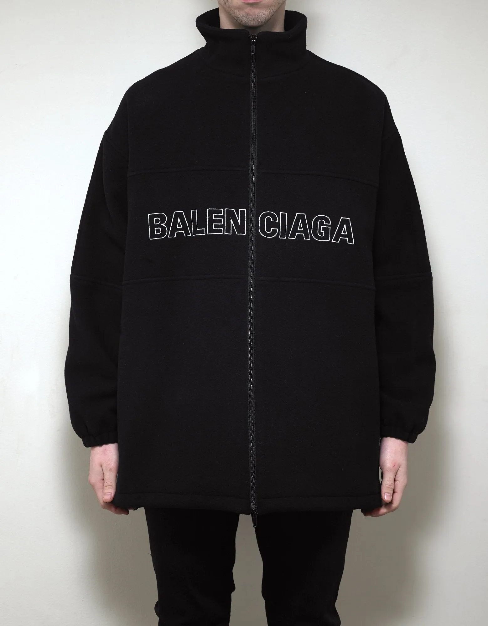 Black Logo Oversized Tracksuit Jacket