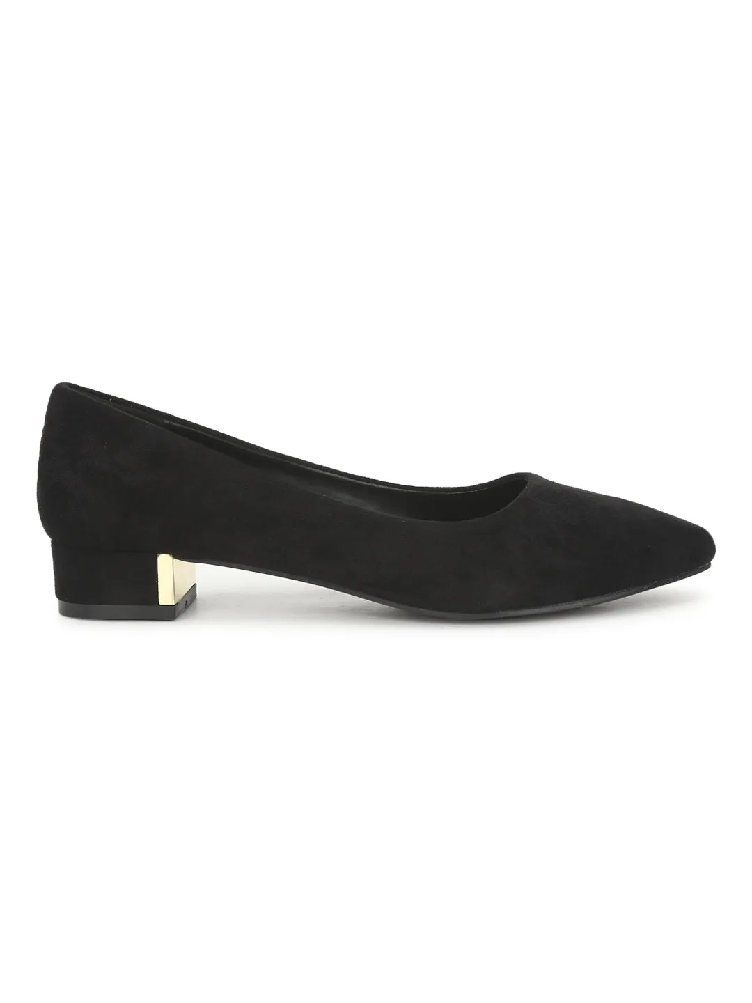 Black Micro Low Block Heels