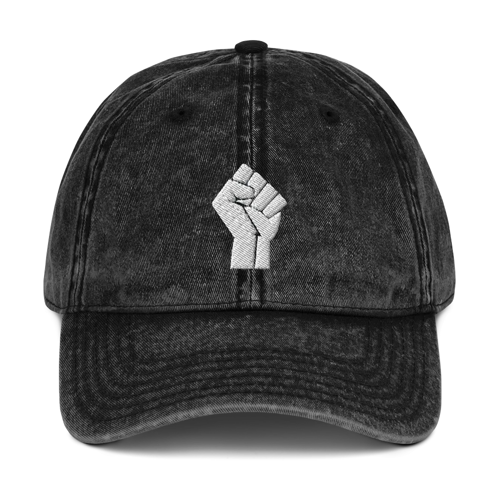 Black Power Washed Vintage Dad Hat