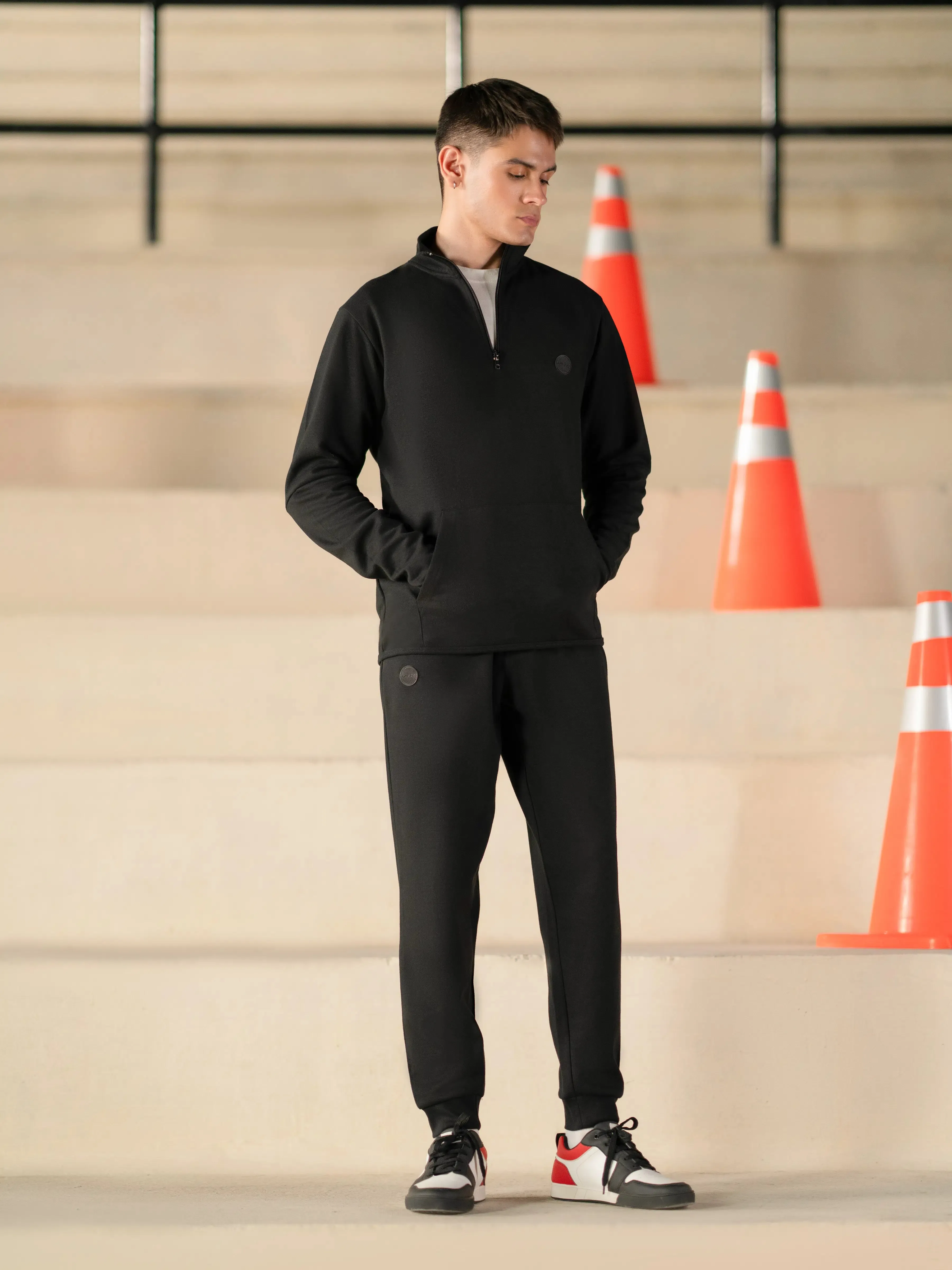 Black Regular Fit Jog Pant | Tracksuit - FMBTKS24-013