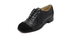 Black Suede Lace Up Loafers Flats Oxfords Dress Shoes