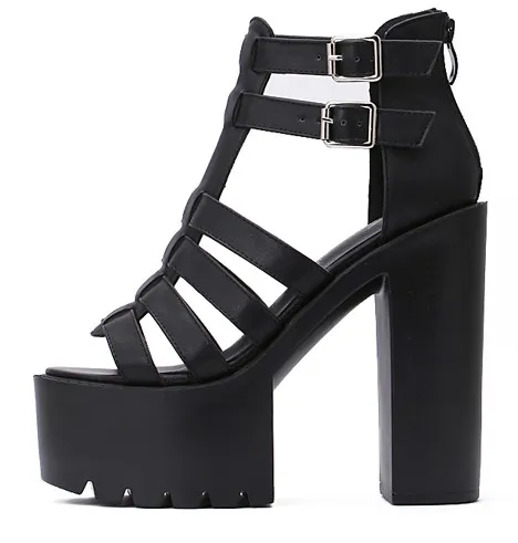 Black Gladiator High Heel Sandals