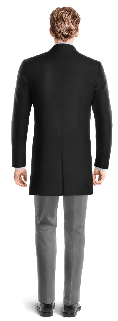 Black Tailored Frock Coat with Grey Waistcoat