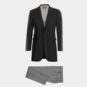 Black Tailored Frock Coat with Grey Waistcoat