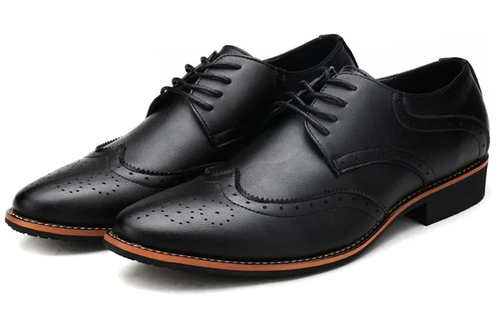 Black Vintage Leather Lace Up Mens Oxfords Flats Dress Shoes