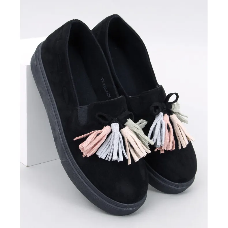 Blackcolor tassel moccasins by Krauss