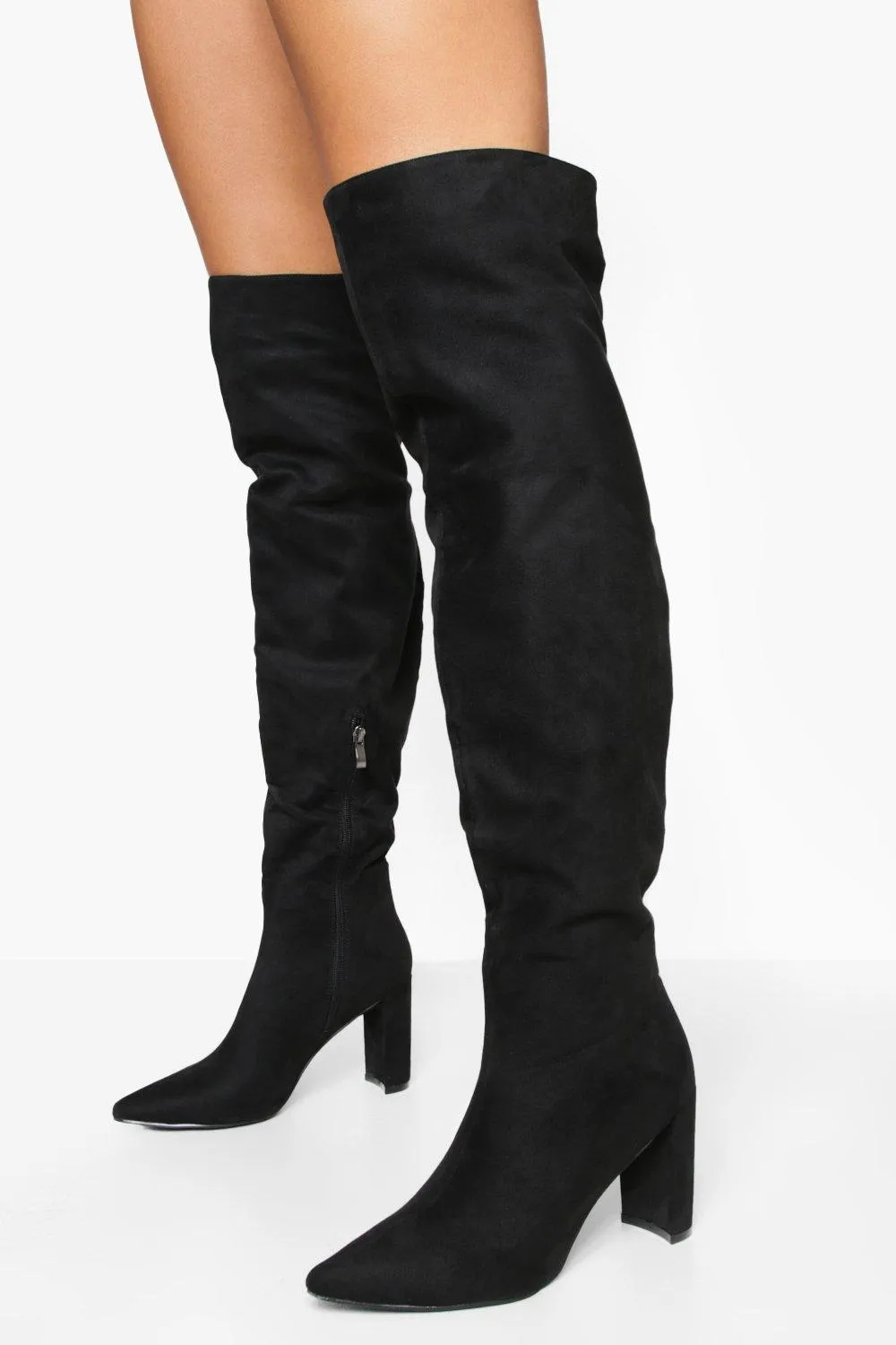 Block Heel Over The Knee Boots