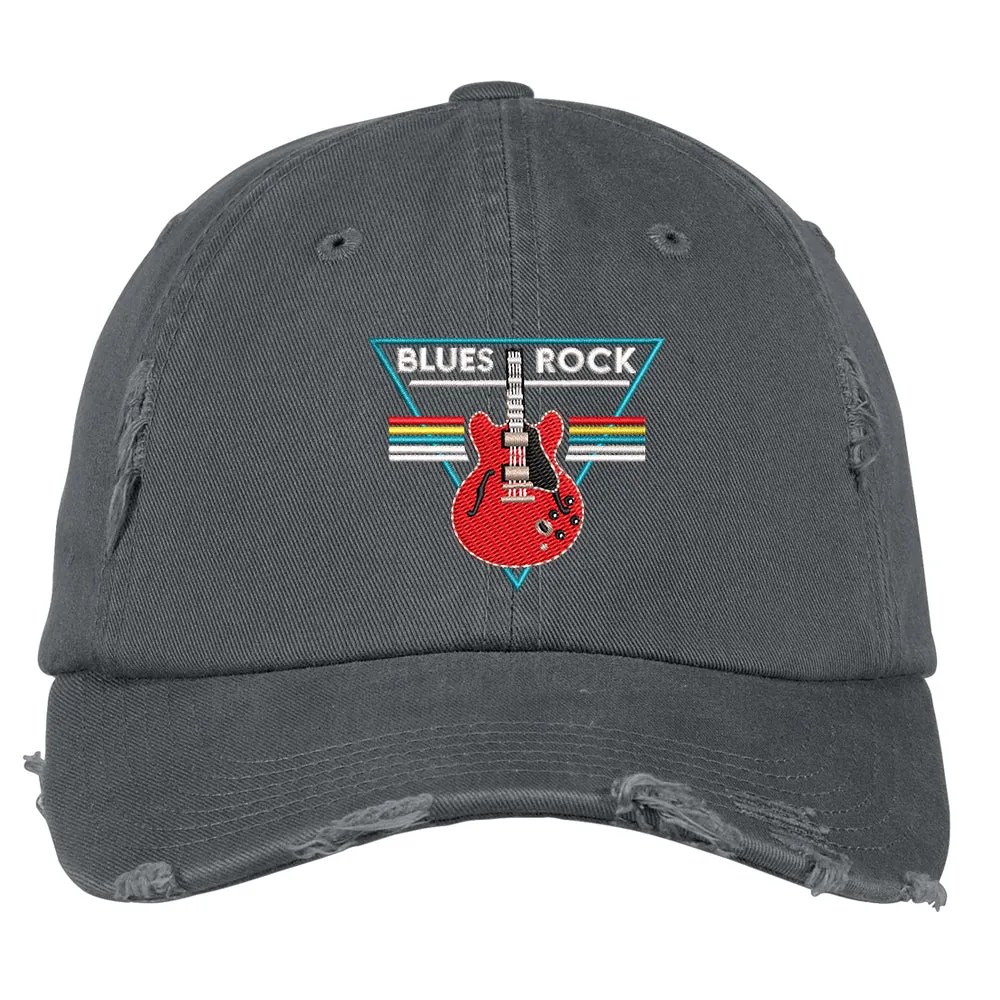 Blues Rock Triangle Distressed Hat