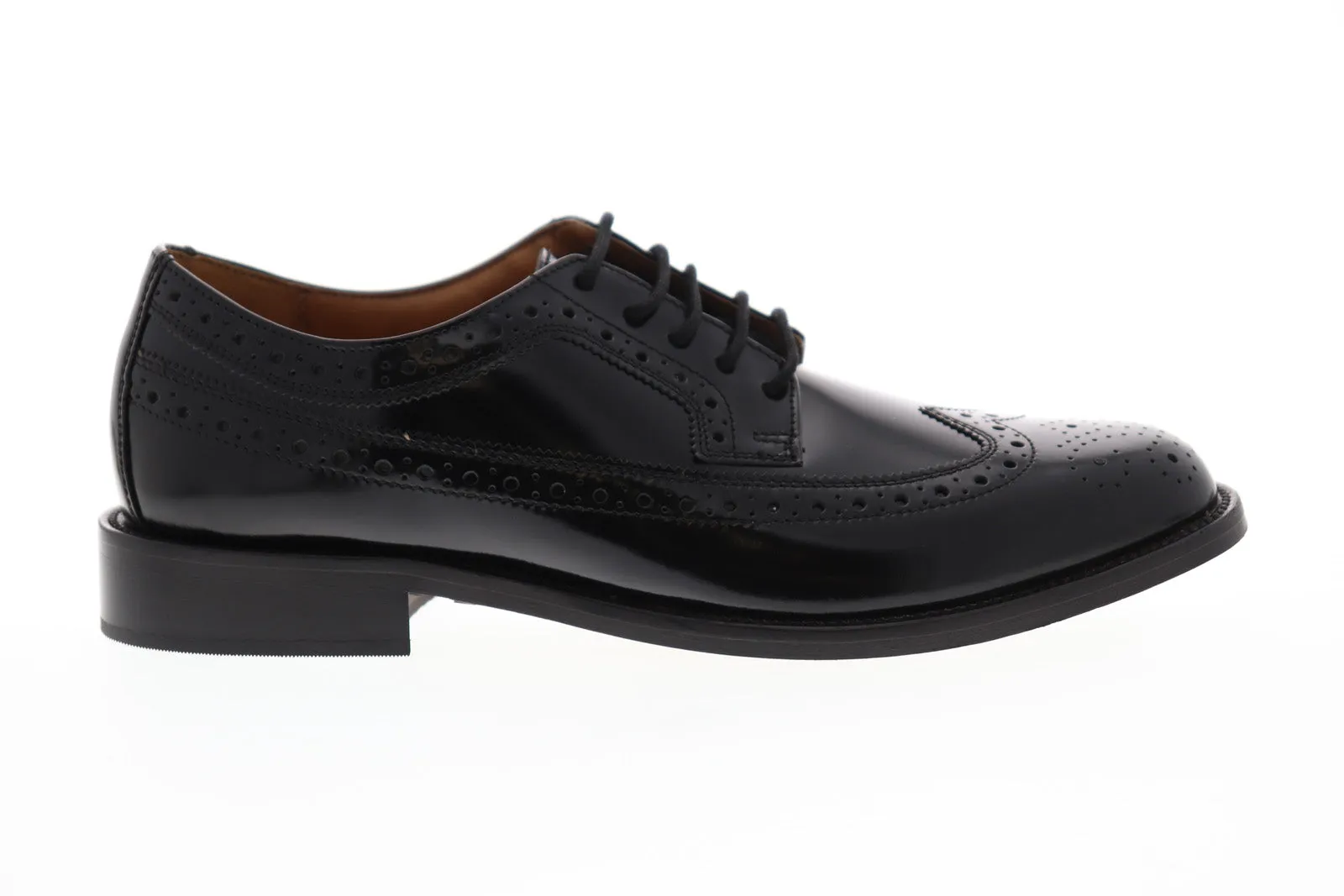 Bostonian Malden 26025420 Black Leather Lace Up Wingtip Oxfords Shoes