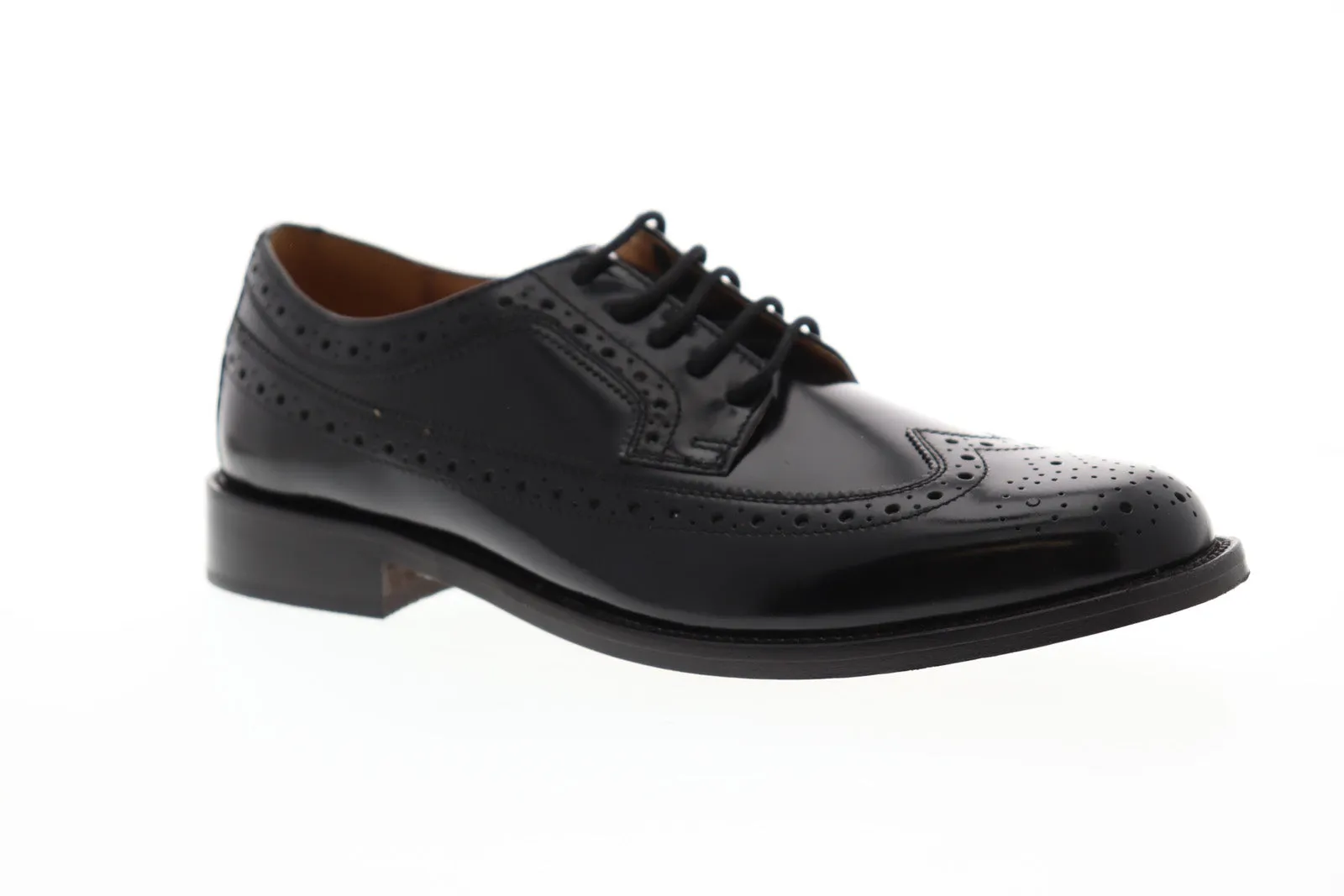 Bostonian Malden 26025420 Black Leather Lace Up Wingtip Oxfords Shoes