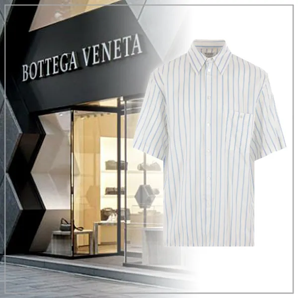 Bottega Veneta silk short-sleeve striped shirt