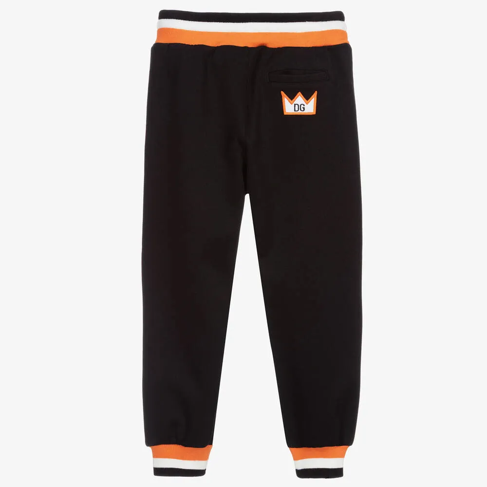 Boys Black & Orange Joggers