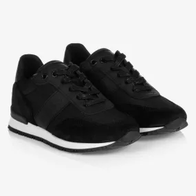 Boys Black Logo Trainers