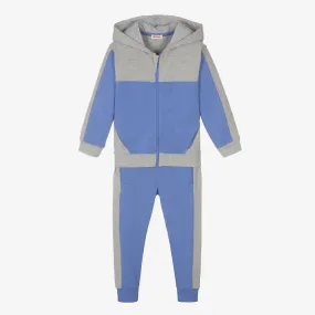 Boys Blue & Grey Cotton Tracksuit 