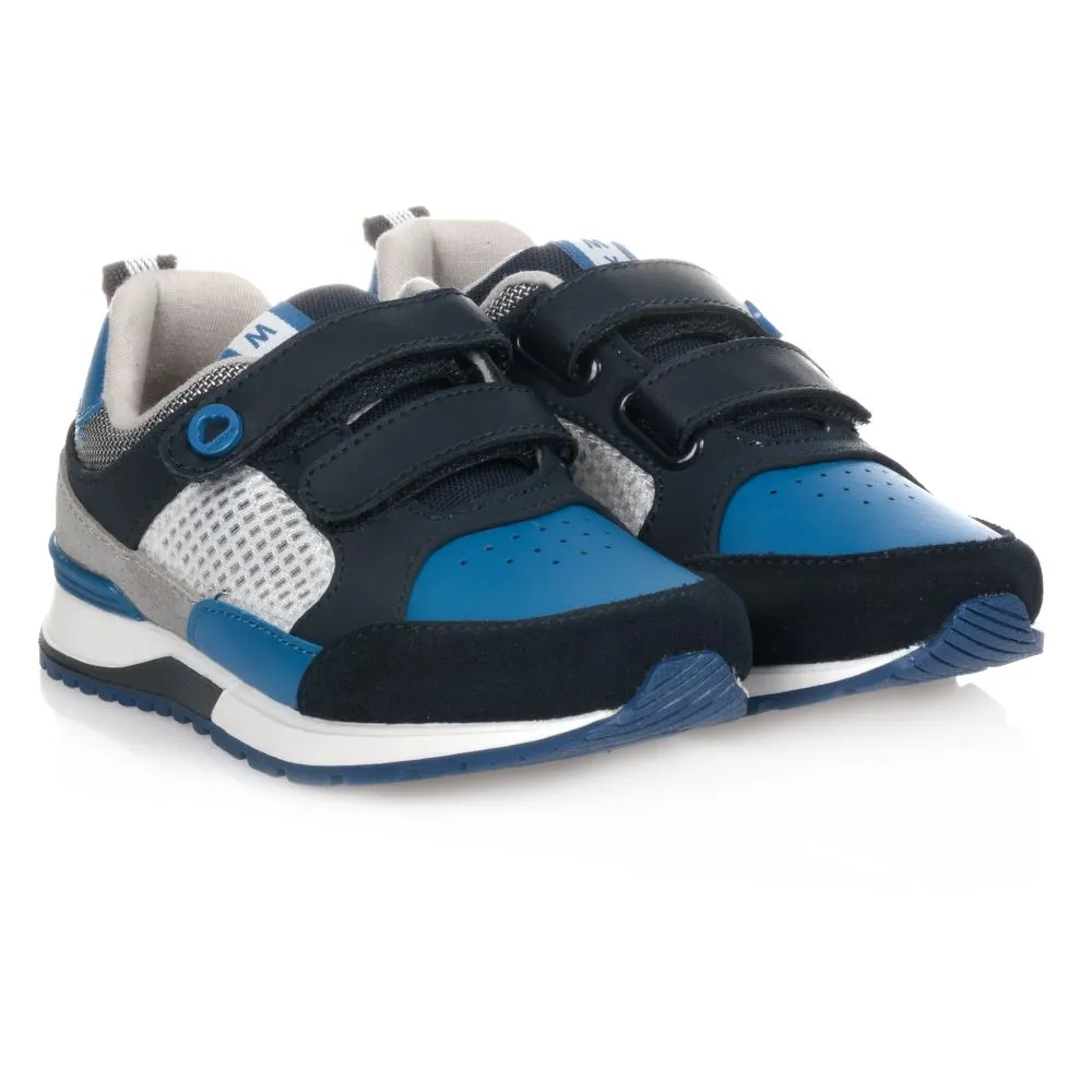 Boys Blue Leather Trainers