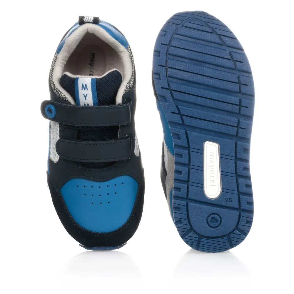 Boys Blue Leather Trainers