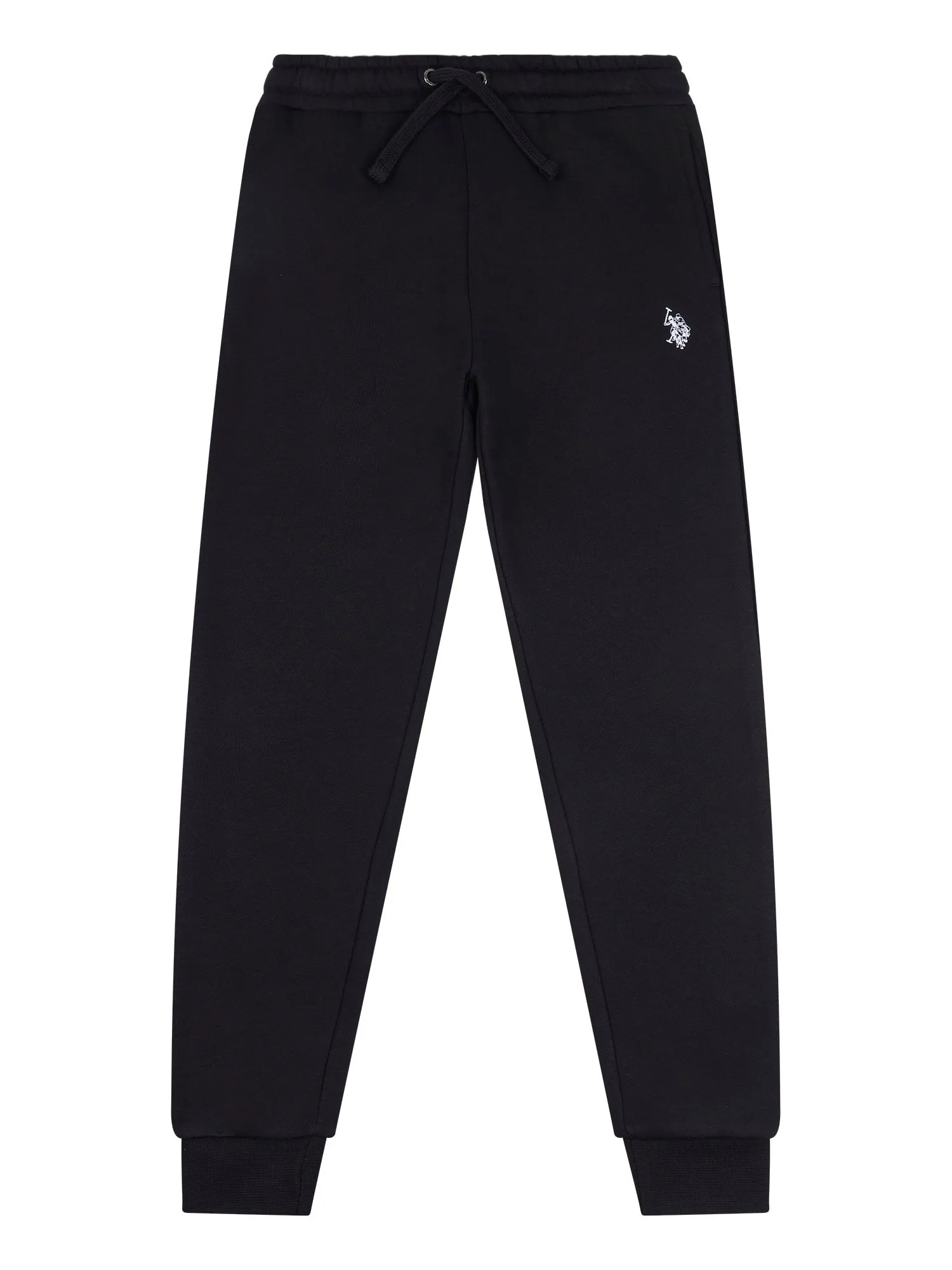 Boys Double Horsemen Joggers in Black Bright White DHM