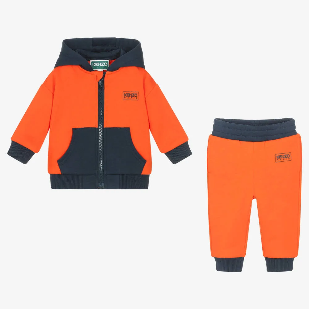 Orange Cotton Boys Tracksuit